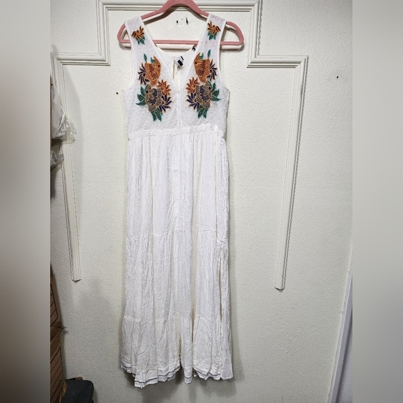 Lulus Tickets To Paradise White Embroidered Maxi Dress L Vacation Beach Party - Picture 6 of 12